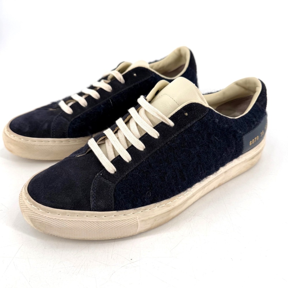 Common Projects Tournament Low Sneakers Womens 38‎ Navy Wool Leather Minimalist